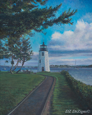 Newport Harbor Light on Goat Island