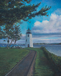 Newport Harbor Light on Goat Island